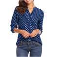 thumbnail image 1 of CEHVOM Blouse Décontractée et Confortable à Pois Manches Longues Col en V pour Femmes en Solde, 1 of 6