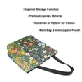 thumbnail image 3 of FORMRS Womens Canvas Tote Bag with Zipper Inner Pocket Shoulder Handbag, Green Floral Garden, 3 of 7