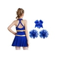 thumbnail image 2 of renvena Kids Girls Cheer Leader Uniform Cheerleading Dance Dress with Pom Poms Headwear B Royal Blue 14, 2 of 7