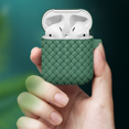 thumbnail image 5 of For AirPods Case Cover, Retro Classic Weave Case Design Full Protective Silicone Case with Keychain, Supports Wireless ChargingCompatible with AirPod 2 & 1（Red）, 5 of 5