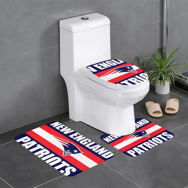 Juego de alfombras de baño de 3 piezas del equipo Patriots Alfombra antideslizante para baño de 24 x 16 pulgadas