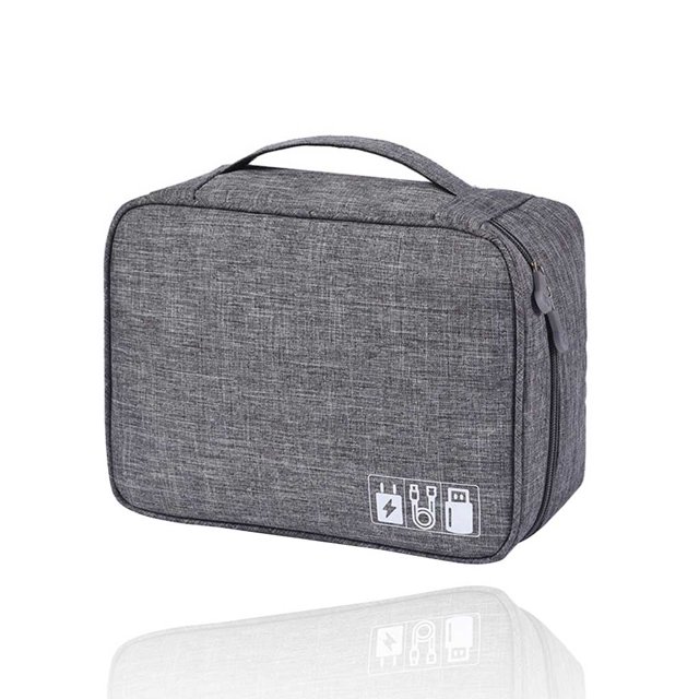 Yuarrent Cable portátil Bolsas de almacenamiento digital Organizador Gadgets USB Cables de alimentación Cremallera Bolsa de Almacenamiento y organización del hogar gris Yuarrent HA1344-02B
