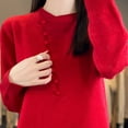 thumbnail image 4 of AGWOLF Lightweight Sweaters for Women Cozy Lightweight Knit Jumper Tops Casual Sideling Button Long Sleeve Pullover, 4 of 6