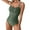 Army Green, variant on Women's Solid Color Backless Strap Swimsuit One Piece Square Neck High Cut Bathing Suit for Beach Vacation Pool, L