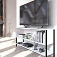 thumbnail image 2 of Estante Venecia Playcon Mueble Para TV de 55 Pulgadas Organizador Multiusos Blanco texturizado, 2 of 8
