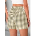thumbnail image 6 of Green Women's Shorts, Women'S Shorts Cute Soft Elastic Waist Plaid Print Front Pajama Bottoms Shorts Sleepwear,Women's Shorts L, 6 of 7