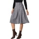 thumbnail image 4 of Falda de cuadros para mujer Inspire Chic, de talle alto, plisada, tipo A, midi, negra, talla S, 4 of 6