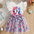 thumbnail image 6 of Toddler Kids Girl Clothes Floral Letter Graphic Top + Shorts 2PC Girls Summer Short Set Girls Summer Set 1-4 Years,2-3 Years, 6 of 6