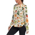 thumbnail image 2 of FORMRS Womens Long Sleeve Shirts UPF 50+ Sun Protection Quick Dry Fishing Hiking Tops, Size S-2XL, Leaves Pattern, 2 of 8