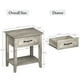 thumbnail image 2 of Yeshouse Mesita de noche con una mesa de noche de madera con un cajón, un estante de almacenamiento abierto, mesa de lado Industrial, mesita de noche blanca estrecha, 2 of 9