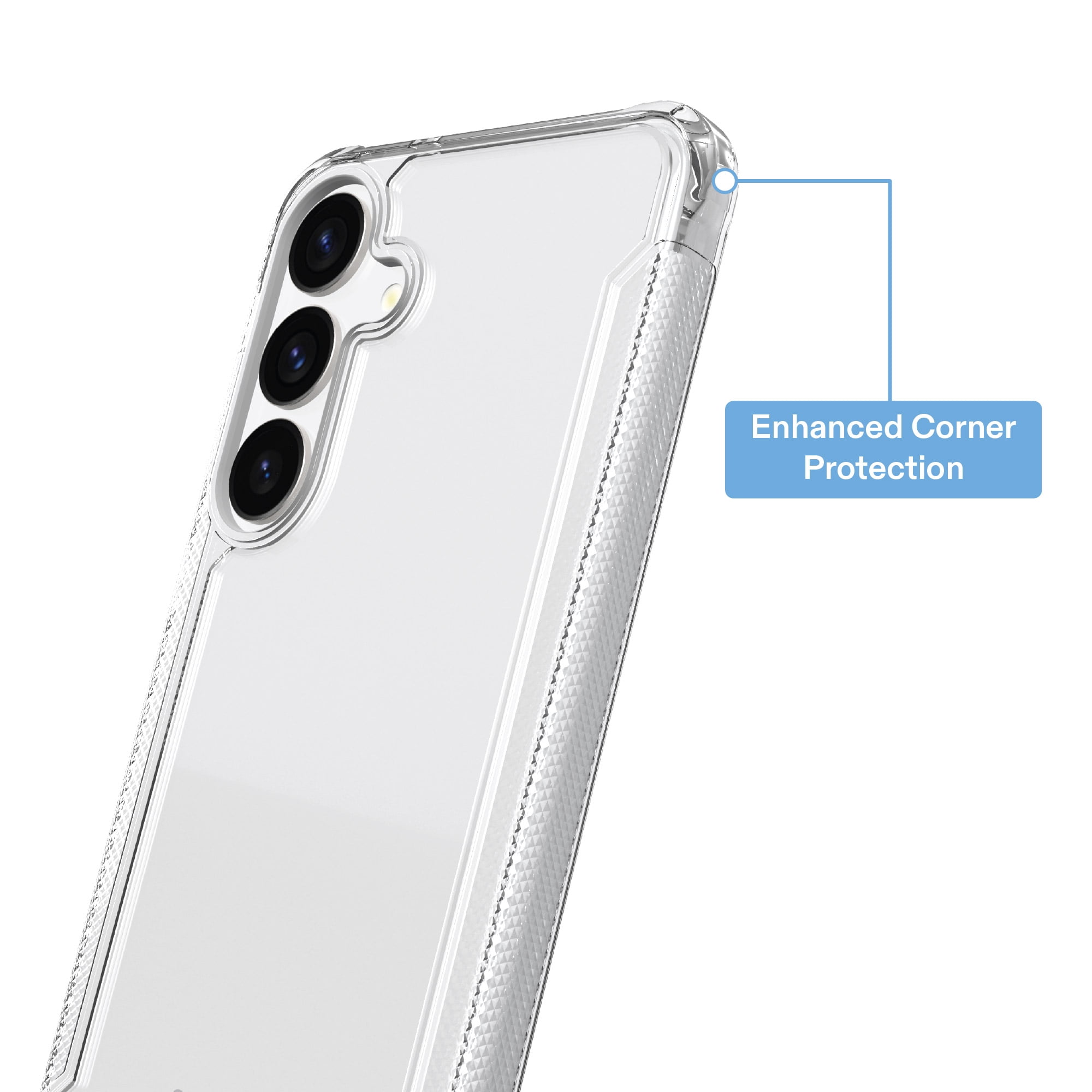 onn Dual-Layer Phone Case for Samsung Galaxy S25 / Samsung Galaxy S24 - Clear