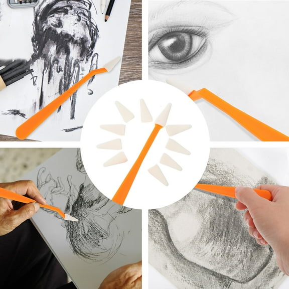 FONWILYO 1 Set Sketching Kit Sketch Wipe Trimmer for Drawing Orange Cylindrical Shape