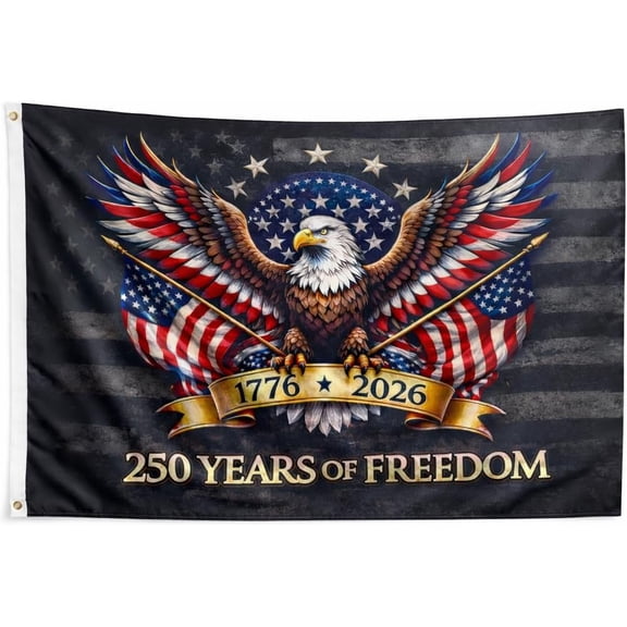 USA 250th Anniversary Flag Double Sided, 3-Layer Heavy Duty Patriotic Flag with Quadruple-Stitched Fly End, Fade Resistant Outdoor American Independence 1776–2026 Celebration Flag