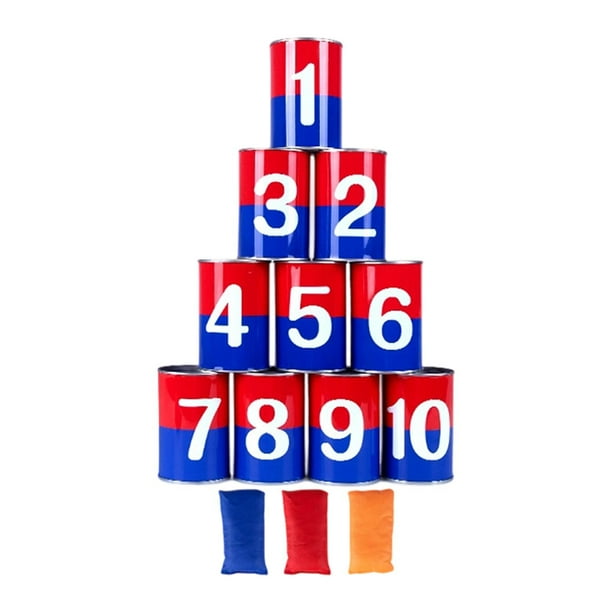 Juego de 13 Piezas para Fiestas de Carnaval, Juego Interactivo de Lanzamiento de Latas, Juego de Carnaval Robusto para La Familia, Cumpleaños, Jardín