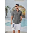thumbnail image 4 of COOFANDY Mens Button Down Shirt Short Sleeve Casual Shirts Linen Textured Summer Beach Shirts, 4 of 6