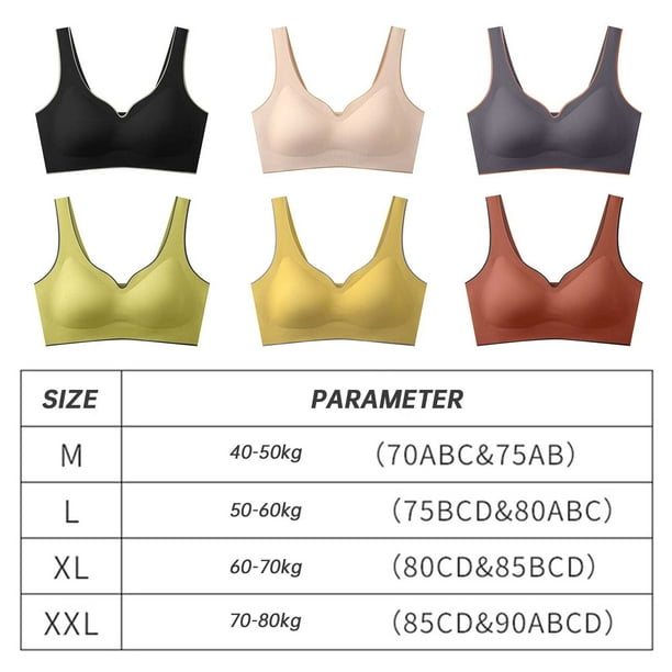 CAICJ98 Womens Lingeries Breathable Sports Bras Outdoor Women Seamless  Padded Wire Free Yoga Bra for Sports Fitness Sleeping 2XL,Yellow 
