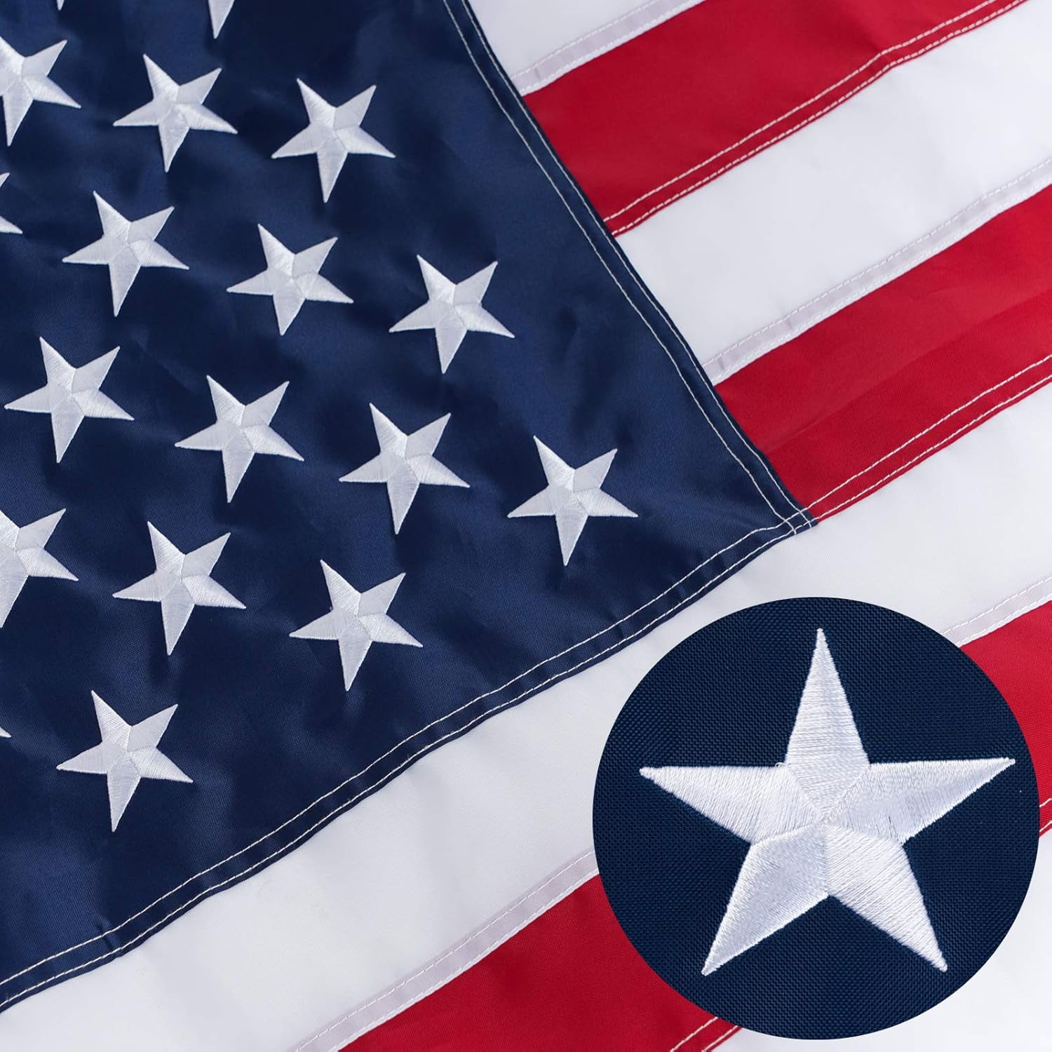 6x10 American Flag Large American Flag Heavy Duty Embroidered Stars, Sewn Stripes, 3 Brass Grommets American Flag 6x10 ft Outdoor Indoor