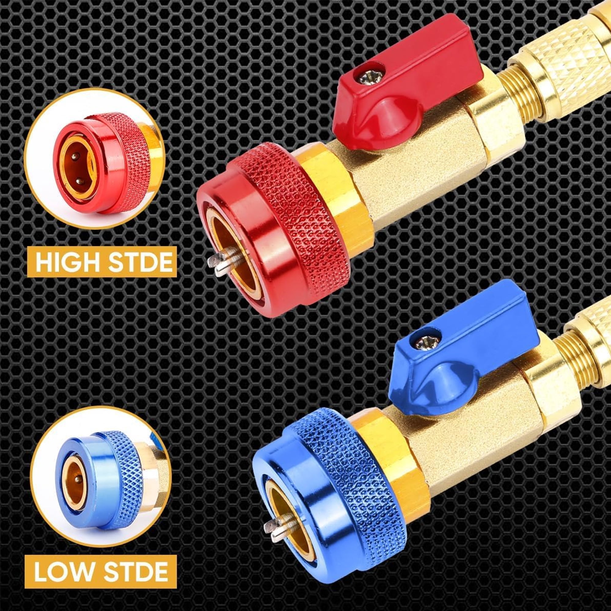 Automotive R134a R1234yf R22 Valve Core Remover Installer Tool Set, Auto Air Conditioning Repair AC Valve Core Removal Tool for Standard & Jra Valve Core Couplers