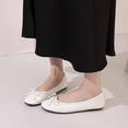 thumbnail image 6 of White Womens Flat Shoes Low Top Round Toe With Bow Detail Slip On Casual Lightweight Comfortable Work Shoes For Everyday Wear In All Seasons Size 39, 6 of 9