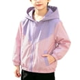 thumbnail image 2 of SDNall Boys Casual Hooded Jacket, Toddler Color Block Lightweight Outerwear, Fall Winter Everyday Casual Full Zip Up Side Hand Pockets Coat 1-9 Years, 2 of 8