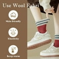 thumbnail image 3 of Women Vintage Striped Wool Socks, Fall Winter Warm Hiking Crew Knit Soft Socks 5 Pairs, 3 of 7