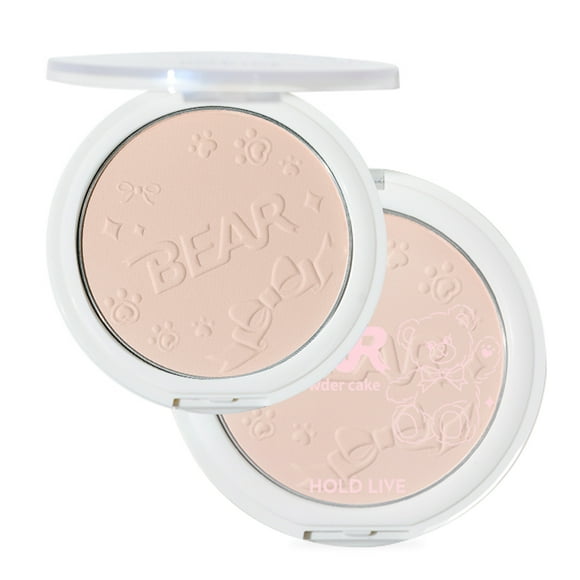 HOLD LIVE Oil-Control Matte Finish Powder Compact - 302 Natural Shade, Long-Lasting Sweatproof & Waterproof Formula, Pore-Minimizing & Fine Line-Blurring, Skin-Friendly Soft Puff Included,