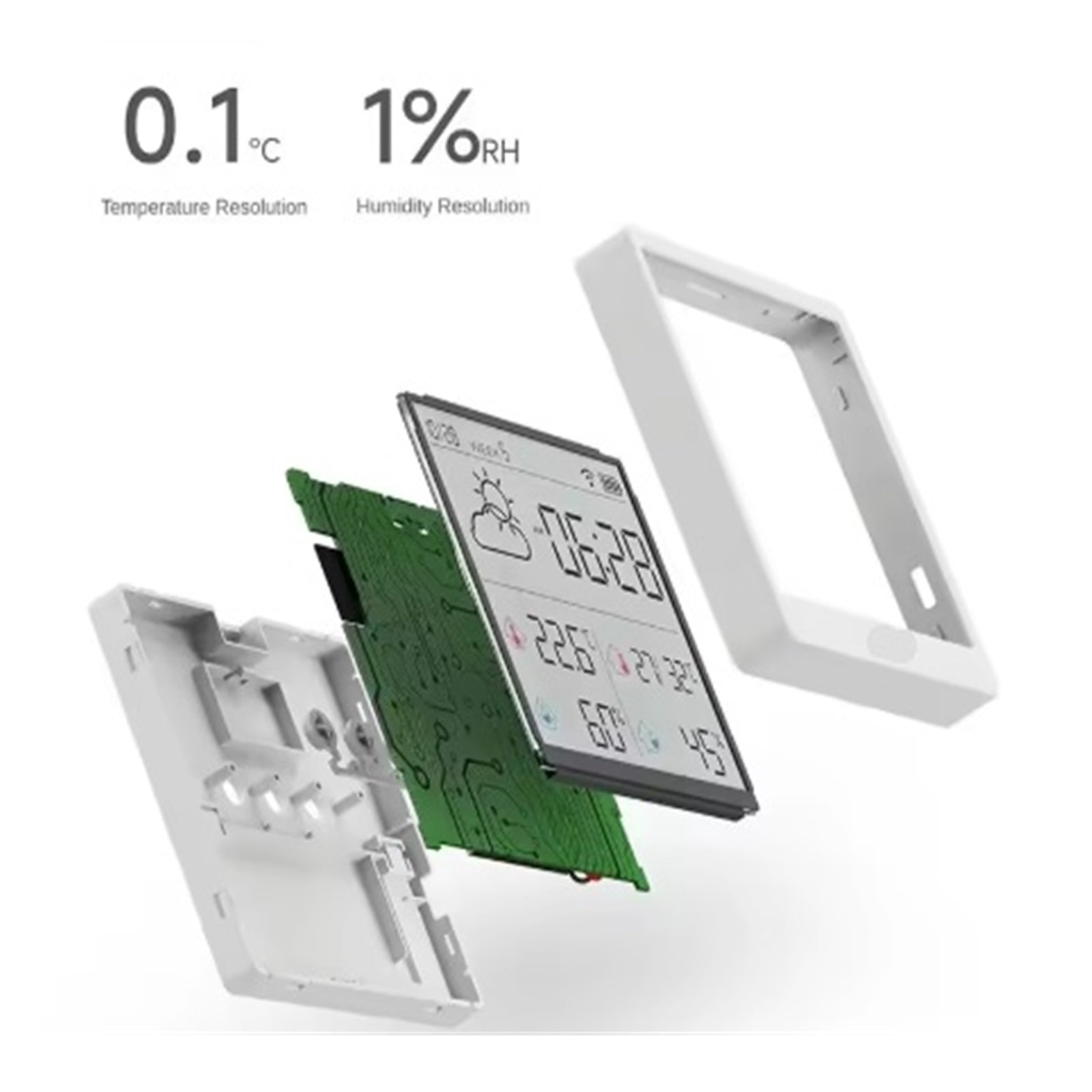 Electronic Temperature Humidity Sensor Wifi Smart Home Weather Station Rechargeable ,Weather Forecast