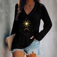 thumbnail image 2 of Camiseta de manga larga con cuello en V informal para mujer a la moda Fridja  hkj4787, 2 of 5