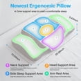 thumbnail image 4 of EDX King Size Square Cervical Pillows Memory Foam Double-Sided Pillow for Neck Pain Relief- Removable Cover,White and Gray, 4 of 4