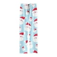 thumbnail image 4 of Adeawade Chritsmas Pants For Mens Graphic Prints Xmas Pajamas Pj Bottoms New Years Sleepwear Pants Wide Leg Slacks Drawstring Trousers With Pocket Durable Home Wear Light Blue S, 4 of 4