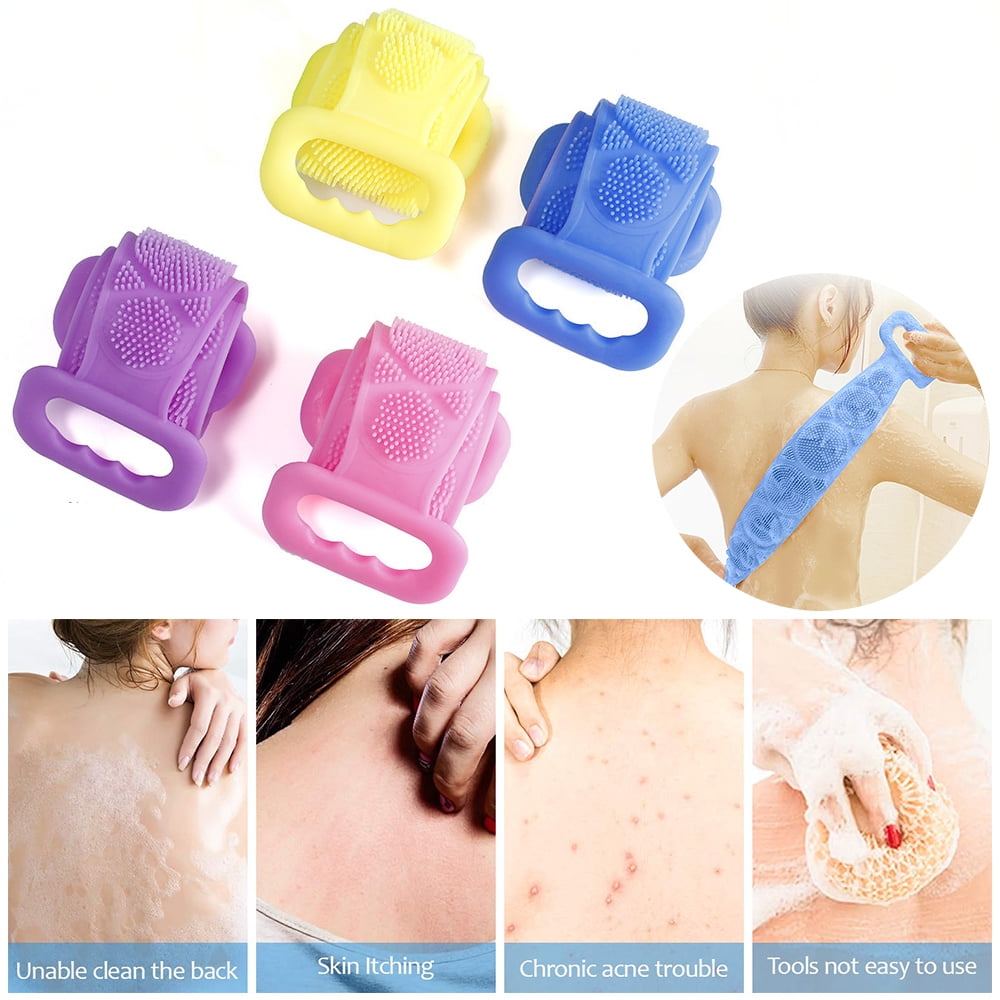 Silicone Bath Body Brush Silicone Bath Strap Belt Back Scrubber for
