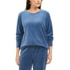Karen Scott Women's Petite Velour Sweatshirt Blue Size Petite Large
