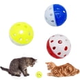 thumbnail image 4 of QHUDLV Cat Toy Bell Ball with Bell Rings Playing Chew Rattle Scratch Plastic Ball, 4 of 5
