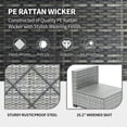 thumbnail image 5 of IdealHouse 7 Pieces Outdoor Patio Furniture Set, Rattan Conversation Set with Coffee Table, Cushioned Sofa, Multi-Piece U-Shaped Design, Modular Family Seating, Grey + Grey, 5 of 7