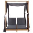 thumbnail image 3 of vidaXL Solid Acacia Wood Double Sun Lounger Sun Bed Cream White/Dark Gray, 3 of 13