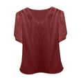 thumbnail image 1 of LIZUOJUNFWomens TopsShort Sleeve Blouse V Neck ShirtsSpring Fashion Clothes Vacation Outfits,L, 1 of 1