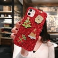 thumbnail image 3 of for iPhone X/Xs Women Girls Bling Christmas Tree Case Luxury Glitter Santa Claus Bells Sparkly Sequins Design Soft Bumper Protective Cover Case for iPhone X/Xs Red, 3 of 4