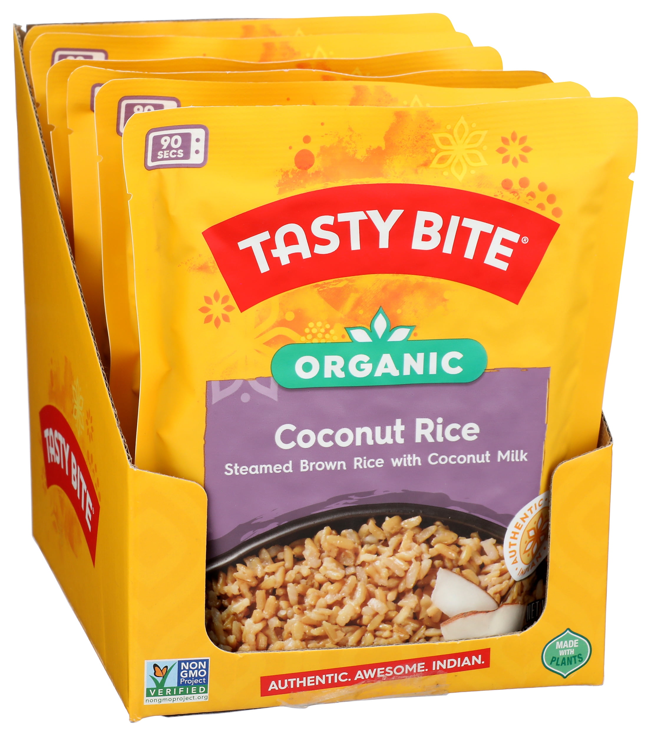 Pack of 6, Tasty Bite Organic Coconut Rice, 8.8 oz