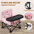 thumbnail image 3 of Silla de bebé portátil, silla de playa para bebé, silla de camping para bebé con bandeja para niña, correas de diseño para sillas de cocina, uso en interiores y exteriores (rosa), 3 of 5