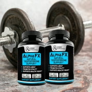 AlphaFX Testosterone Booster Estrogen Blocker Supplement for Men with Tribulus Terrestris, Increased Energy, Stamina, Strength - 180 Capsules (2-Pack)