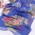 thumbnail image 3 of Weikingp Scarf for Women Fashion Women Flower Print Long Soft Wrap Scarf Simulation Silk Shawl Scarves Neck Scarf Warm Scarf () Blue Polyester, 3 of 3