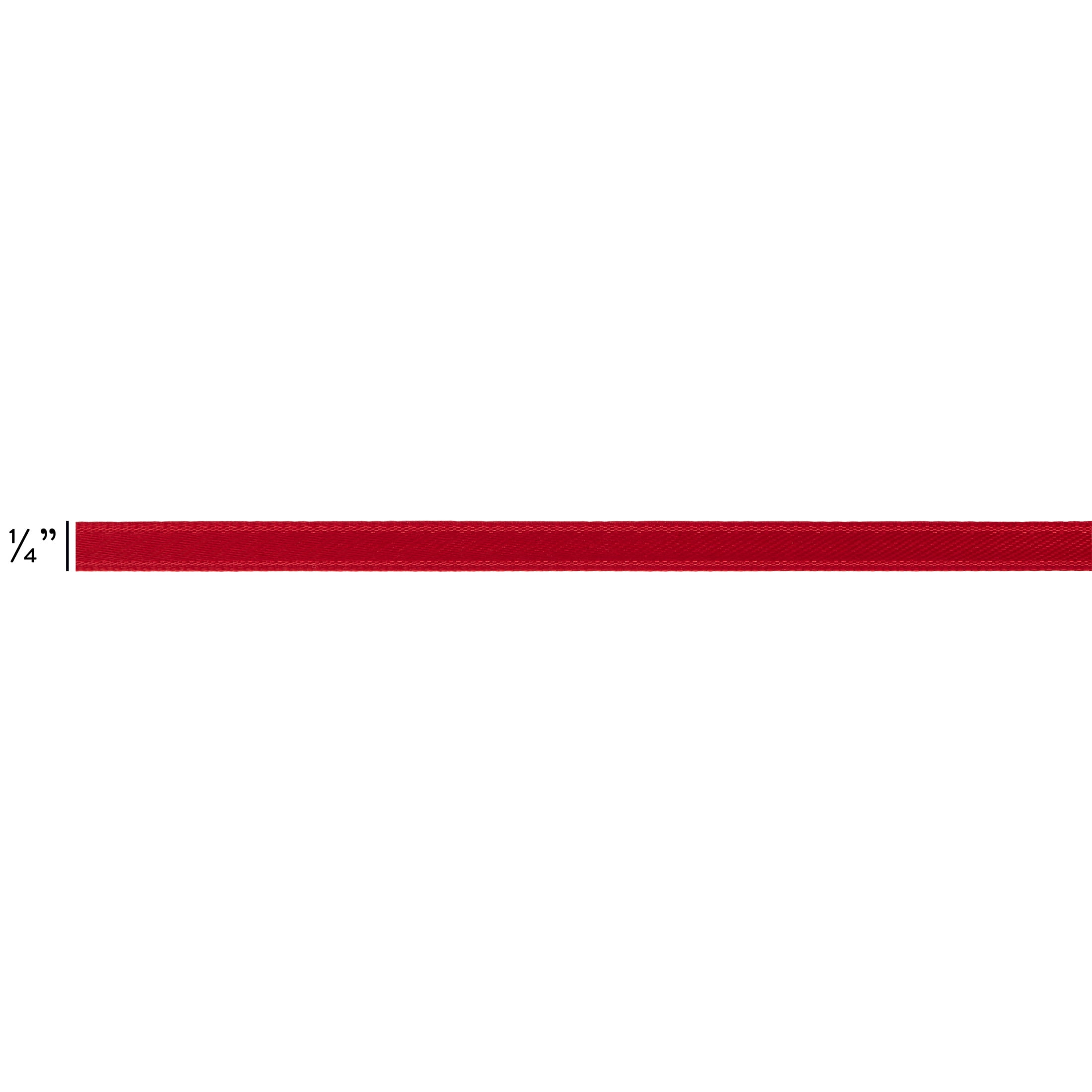 Hello Hobby Red Double Face Satin Ribbon, 1/4" x 8 yd