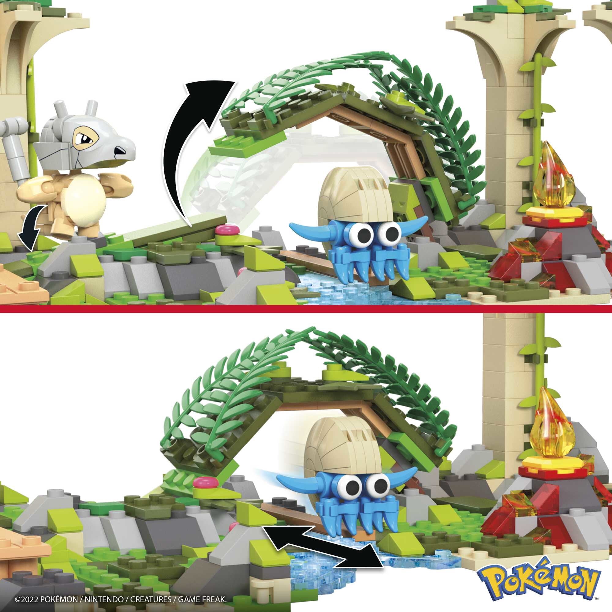 MEGA Pokemon Building Toy Kit, Jungle Ruins with 3 Action Figures (464 Pieces) for Kids