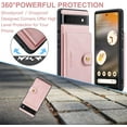 thumbnail image 4 of Case for Google Pixel 6A 2022, Detachable Magnetic Wallet Credit Card Cash Slot Case Cover Support Wireless Charging Functional Kickstand Compatible with Google Pixel 6A 2022 (Pink), 4 of 14