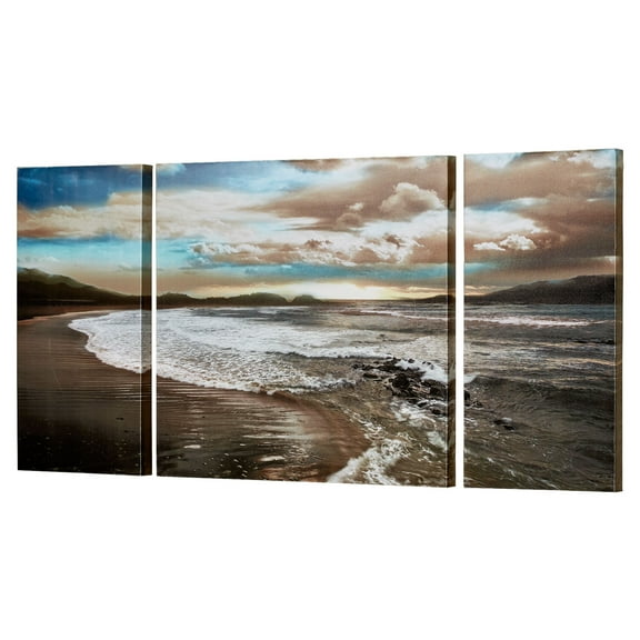 Coastal Serenity Triptych Canvas Wall Art Multi Cool Set of Three Set of 3