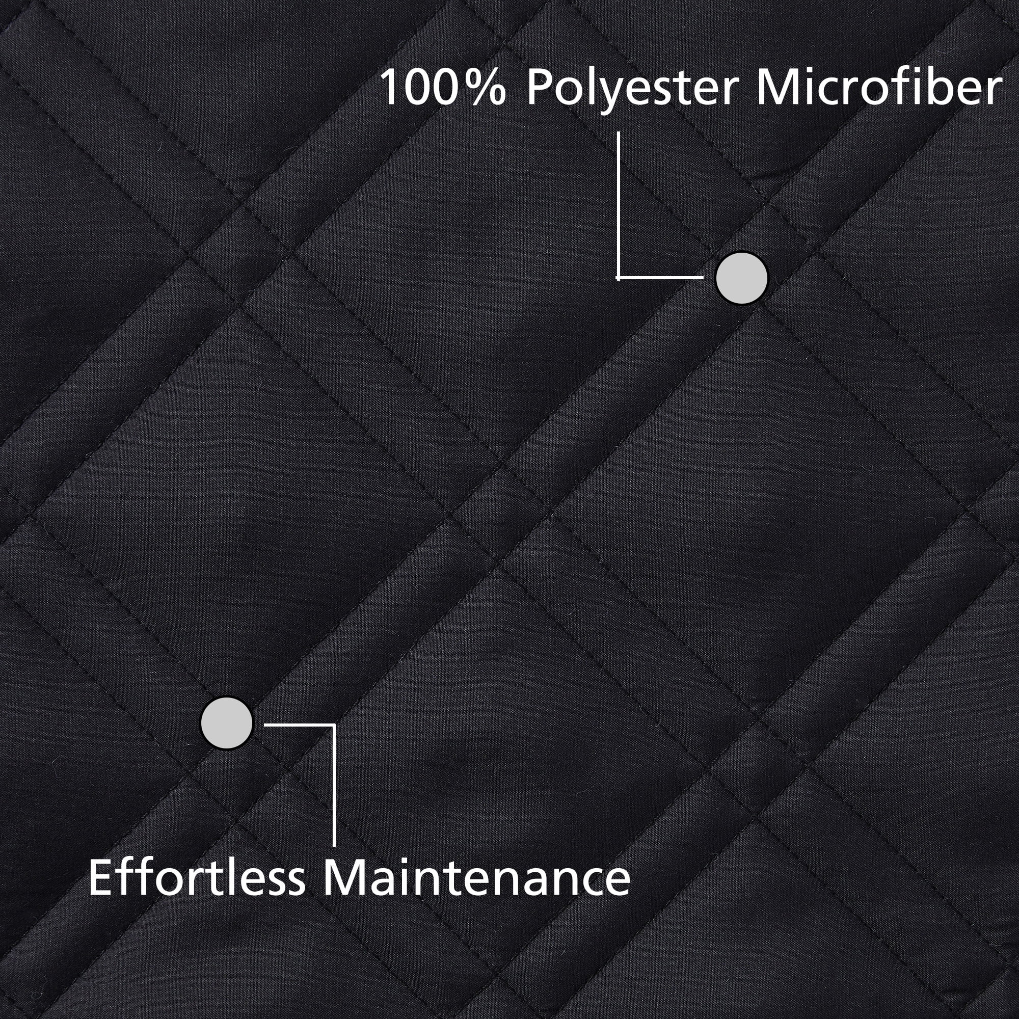 Mainstays Silky Classic Quilt Black Plaid Polyester Quilted Quilts, Full/Queen - Reversible