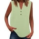 thumbnail image 1 of Camiseta sin mangas de verano para mujer, corte holgado, plisada, cuello en V, sin mangas, fluida, informal, 1 of 5