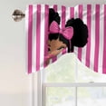 thumbnail image 4 of Pink Stripes Tie Up Valance Curtains for Windows, Kitchen Curtains Window Treatments, Cartoon Funny Bow Girl Vertical Striped Short Window Shades Valances for Bedroom Bathroom Cafe 42"x12", 4 of 8