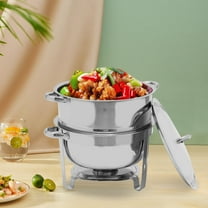 Griptix Stainless Steel Round Chafing Dish W Lid 14 2QT Buffet Server Chafer Food Warmer
