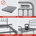 thumbnail image 6 of Golden Gate Beds Vintage Wrought Iron Bed Frame with Classic Metal Platform Base, Headboard and Footboard, No Box Spring Needed, Easy Assembly, Mattress Foundation, Sleek Silver Finish - Full Size, 6 of 7